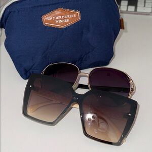 2 Sunglasses w/ Travel Pouch